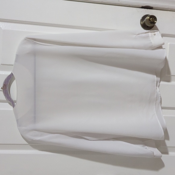 White button up with floral enlay - Picture 3 of 4